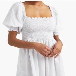 Hill House Home | The Athena Nap Dress in Sheer White Swiss Dot | Small